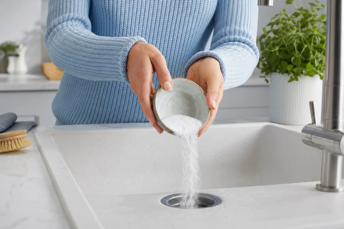 déboucher un évier avec du bicarbonate
