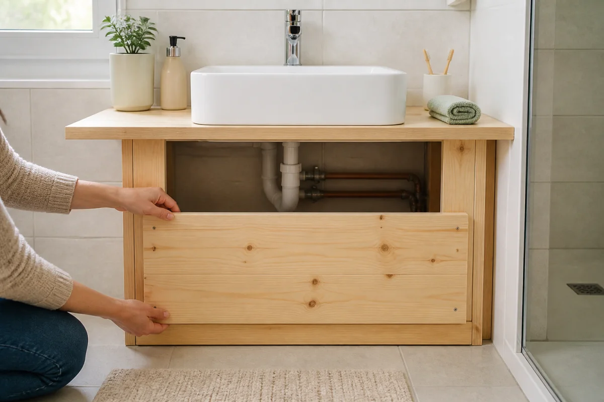 cache tuyauterie salle de bain